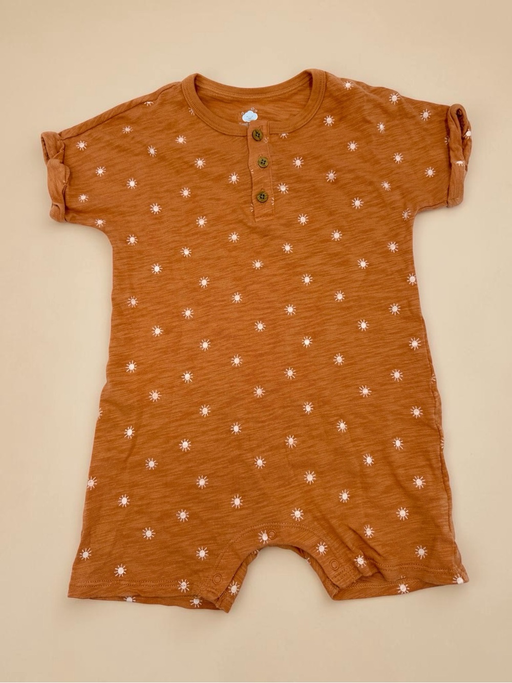 Cloud Island Rust Orange Neutral Toddler Romper Sun Bohemian Style